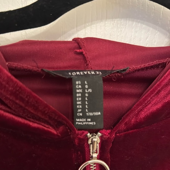 Like New: Forever 21 Red Velvet Bodysuit - Picture 8 of 11